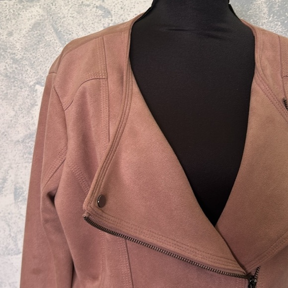 Haute Monde Women's Pink Suede Jacket size XL - Picture 2 of 9